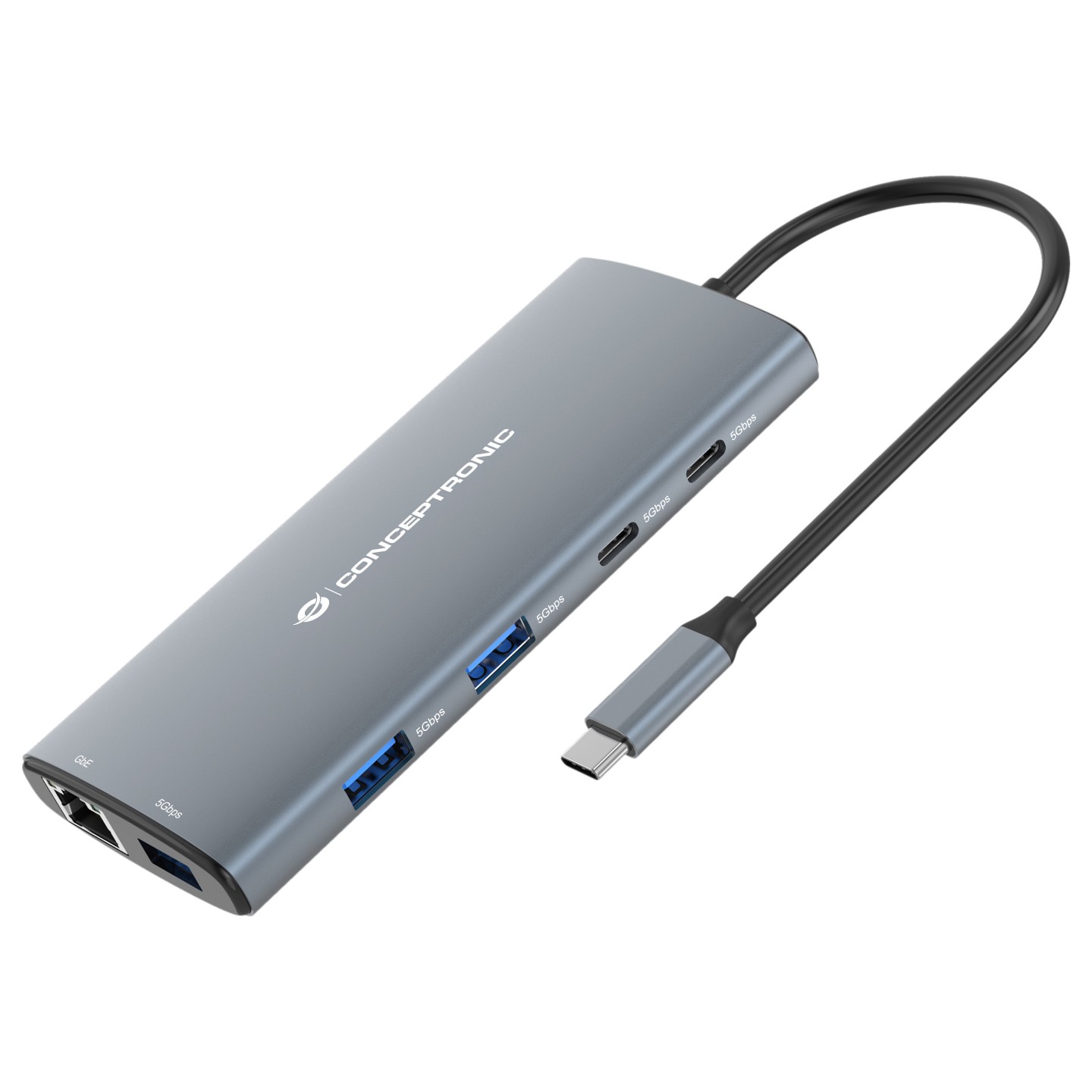 CONCEPTRONIC 10-1 Dock USB-C- to HDMI 2xUSB-C 3xUSB-A + 20cm gr — Buy in Cyprus with Fast Delivery