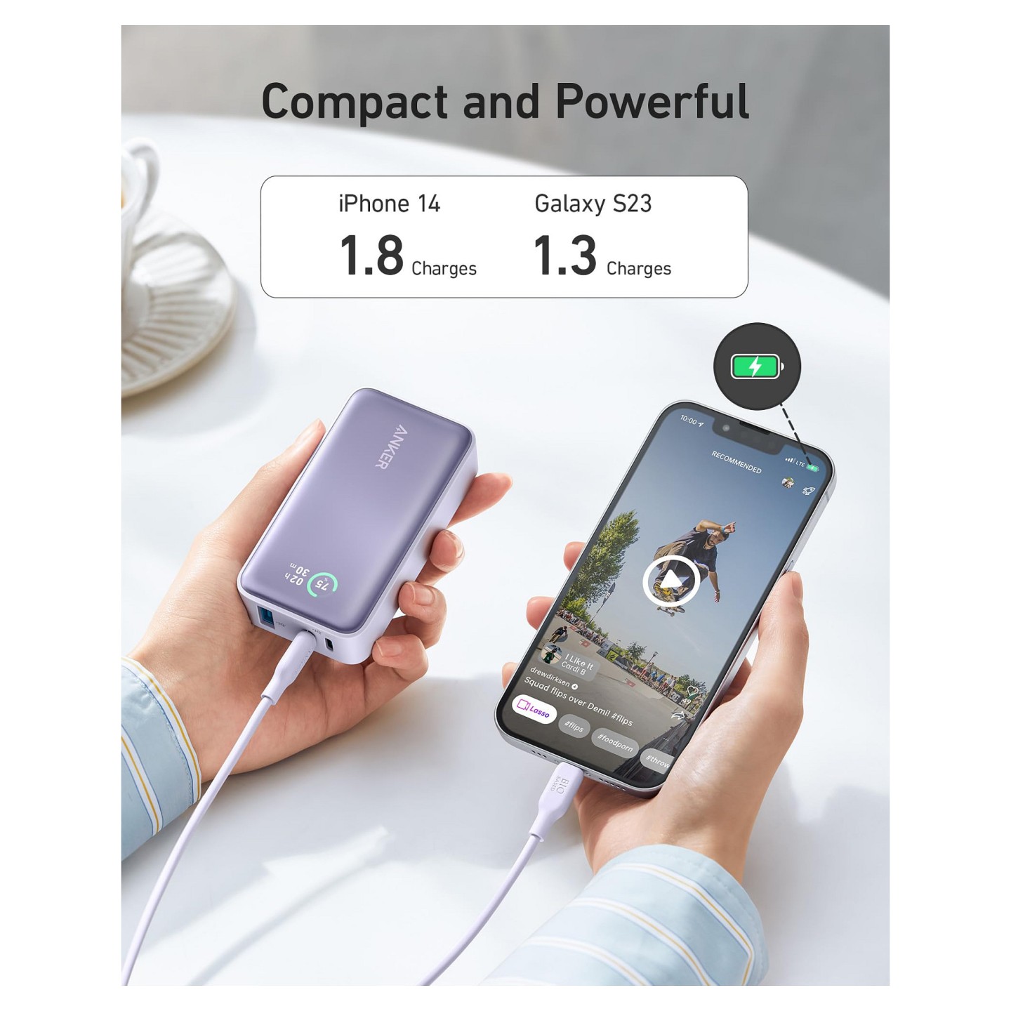 Anker 533 PowerBank 10.000mAh PowerCore 30W PD 1 x USB-A 2 x USB-C black — Buy in Cyprus with Fast Delivery