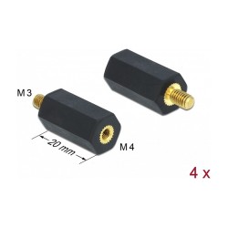 Abstandshalter M4 x M3. Sechskant. Innen Außen. 20 mm schwarz 4 Stück — Buy in Cyprus with Fast Delivery