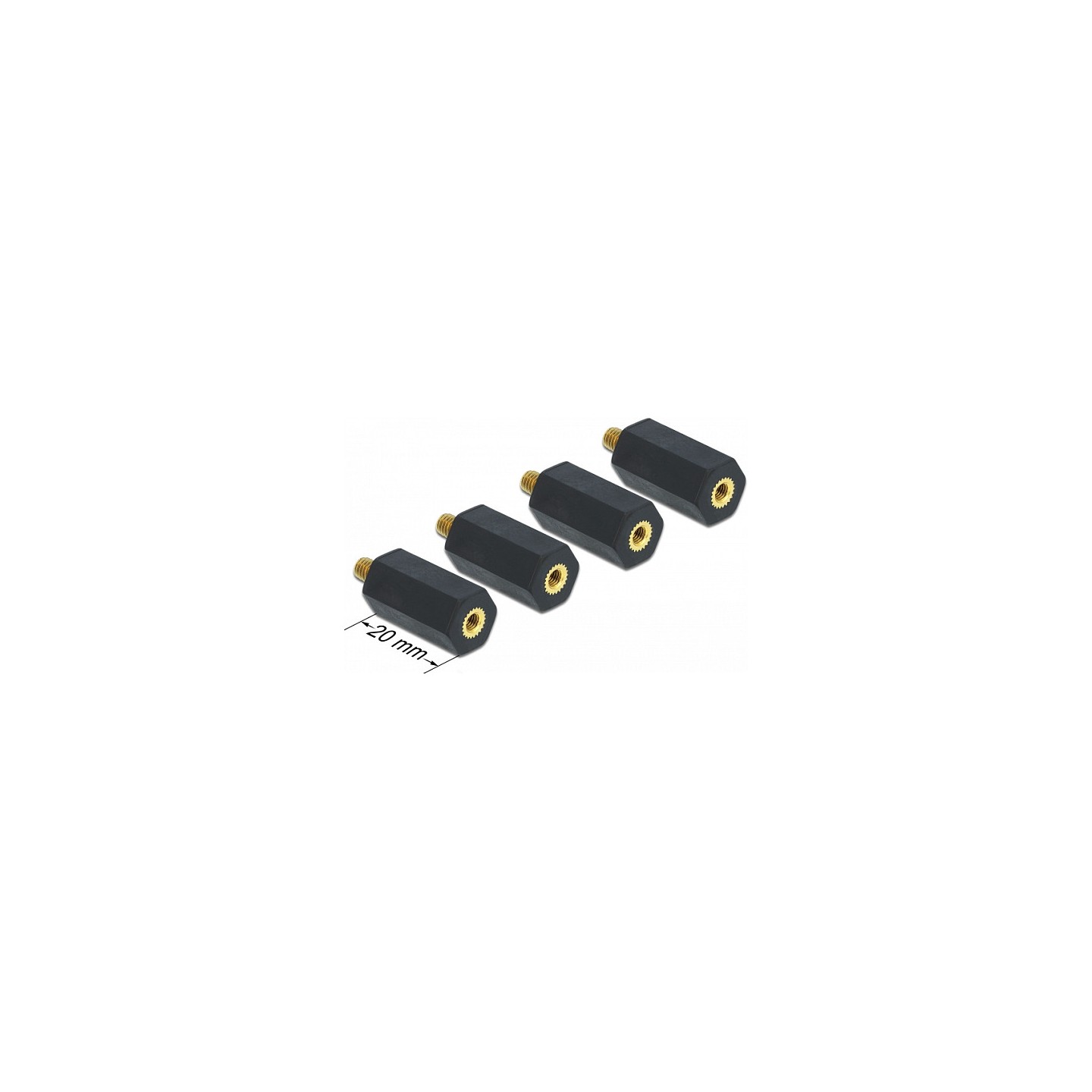 Abstandshalter M4 x M3. Sechskant. Innen Außen. 20 mm schwarz 4 Stück — Buy in Cyprus with Fast Delivery
