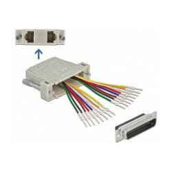 D-Sub HD 44 Pin Crimp Stecker zu 2 x RJ45 Buchse mit Montagesatz beige — Buy in Cyprus with Fast Delivery