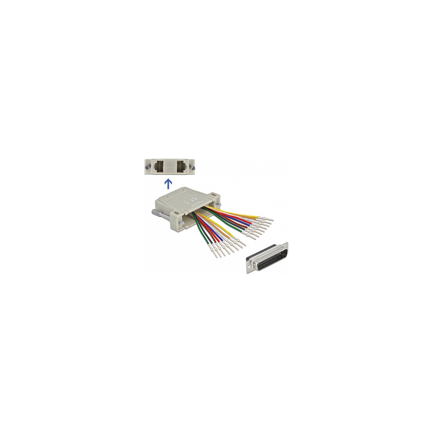 D-Sub HD 44 Pin Crimp Stecker zu 2 x RJ45 Buchse mit Montagesatz beige — Buy in Cyprus with Fast Delivery