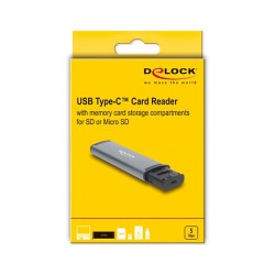 USB 5 Gbps Kartenleser mit SD und Micro SD Slot und Aufbewahrungsfächern für Speicherkarten