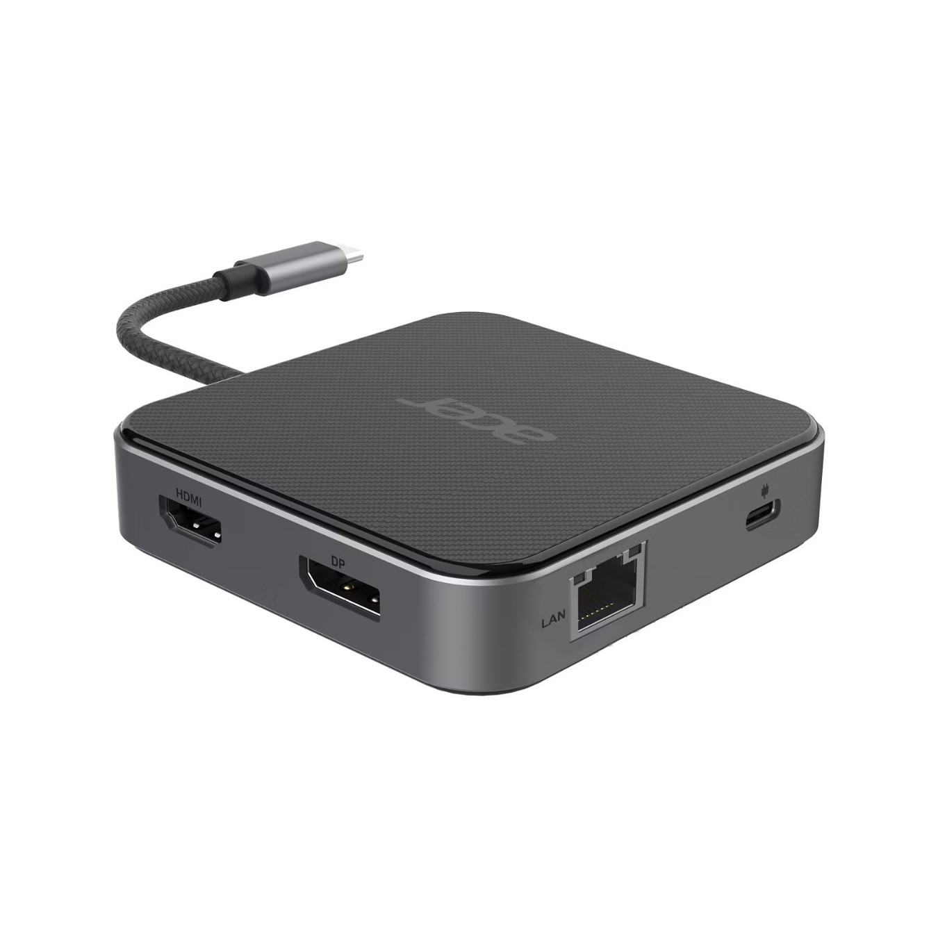 Acer Multi Display Hub - 7-in-1 USB4 Multiport Hub - 8K HDMI/DP, 100W PD, Ethernet, 2x USB-A, 3.5mm, Black/Silver