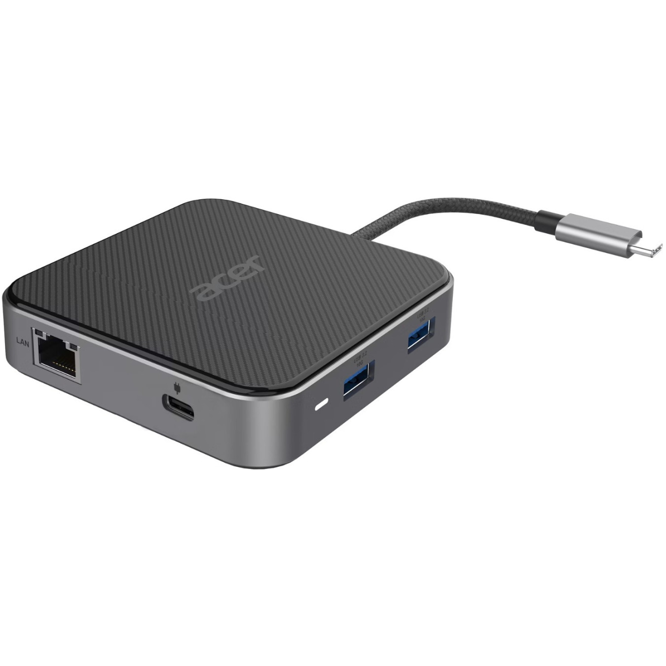Acer Multi Display Hub - 7-in-1 USB4 Multiport Hub - 8K HDMI/DP, 100W PD, Ethernet, 2x USB-A, 3.5mm, Black/Silver
