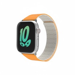 Premium Pro Armband für Apple Watch. Orange Weiß. 44mm. 45mm. 42mm (Series 1 2 3). 49mm. 46mm. GA-MAG-BNDA-P+GSL