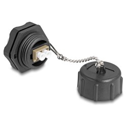 LWL Einbaubuchse LC Duplex zu LC Duplex mit Verschlusskappe Multimode IP68 staub- und wasserdicht
