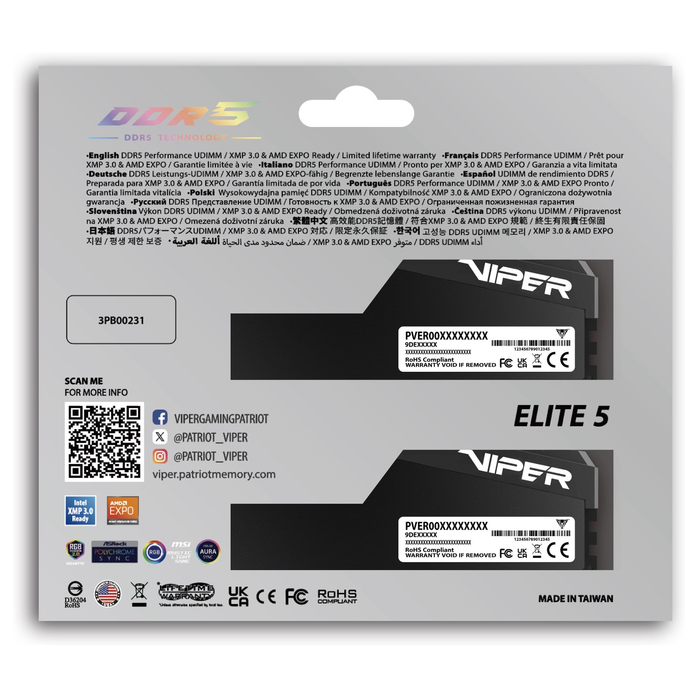 PC6000 Patriot 32GB (2x16) Viper Elite 5 Ultra RGB CL28 — Buy in Cyprus with Fast Delivery