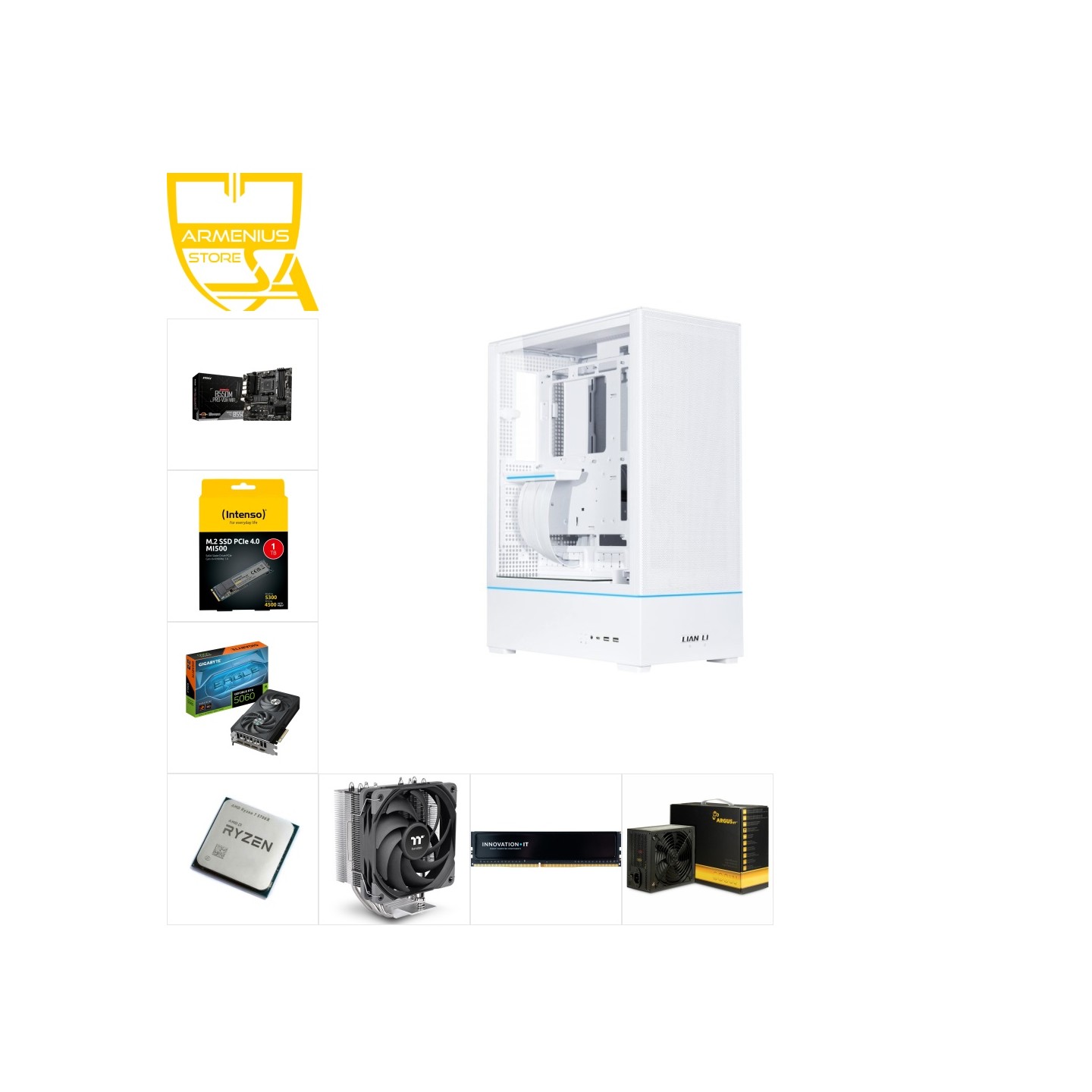 Custom Gaming PC - Ryzen 7 5700X, RTX 5060, 32GB DDR4, 1TB NVMe — Buy in Cyprus with Fast Delivery