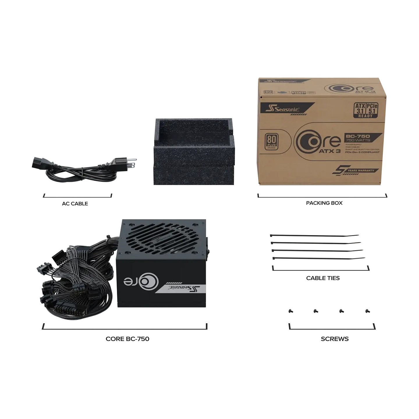 750W Seasonic Core BC-750 ATX3 — Buy in Cyprus with Fast Delivery