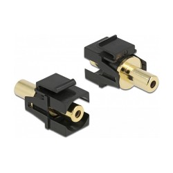 Delock Keystone Modul Klinkenbuchse 3.5 mm 3 Pin zu Klinkenbuchse 3.5 mm 3 Pin vergoldet schwarz