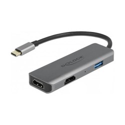 DELOCK USB Type-C zu Dual HDMI Adapter mit 4K 60Hz und USB Port — Buy in Cyprus with Fast Delivery