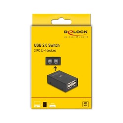 DELOCK USB 2.0 Switch für 2 PC an 4 Geräten — Buy in Cyprus with Fast Delivery