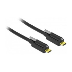 USB-C to USB-C schraubbar 2m Delock Black — Buy in Cyprus with Fast Delivery