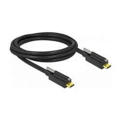 USB-C to USB-C schraubbar 2m Delock Black — Buy in Cyprus with Fast Delivery