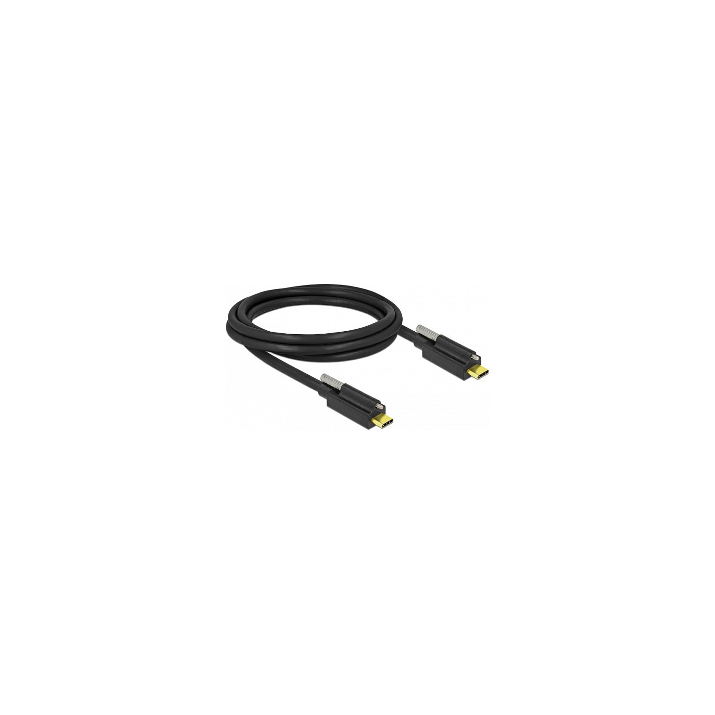 USB-C to USB-C schraubbar 2m Delock Black — Buy in Cyprus with Fast Delivery