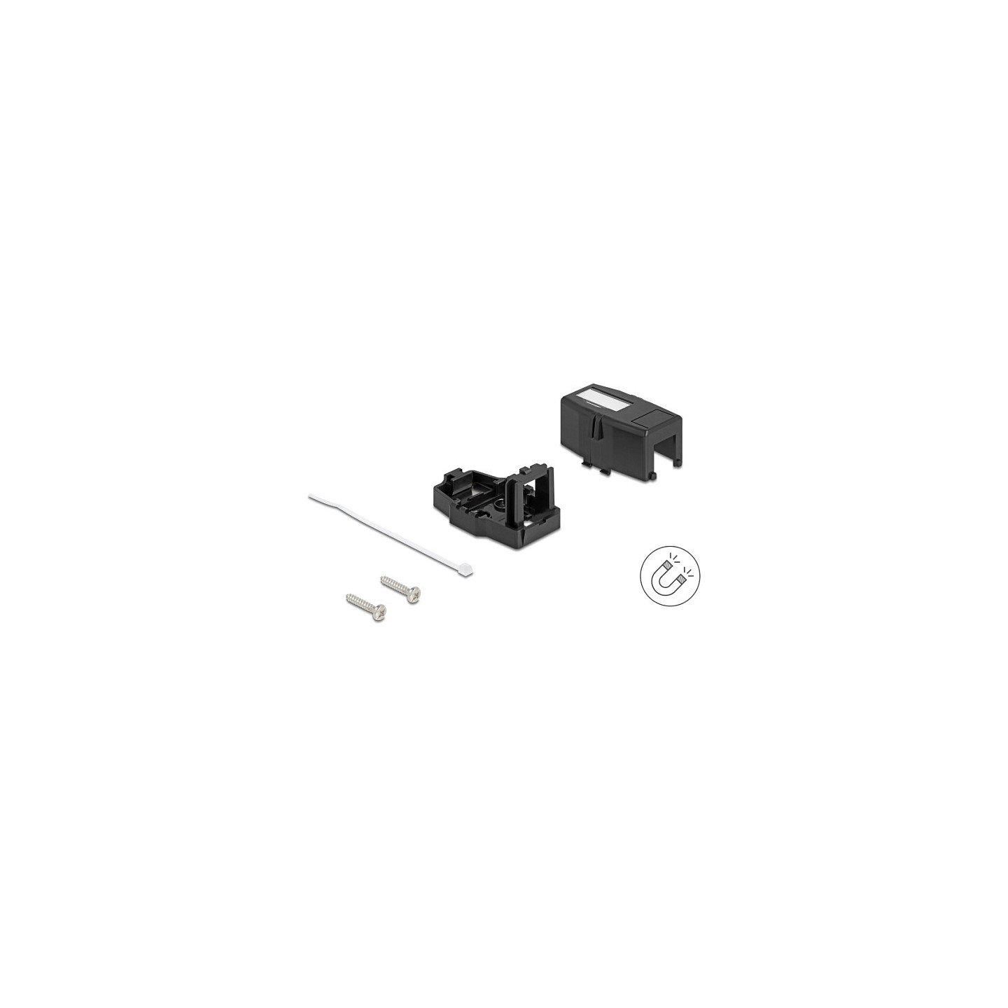 Keystone Leergehäuse 1 Port mit magnetischer Unterseite. schwarz — Buy in Cyprus with Fast Delivery