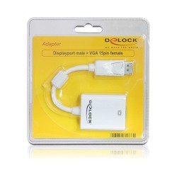 DELOCK Adapter Displayport-St to VGA-Bu weiss — Buy in Cyprus with Fast Delivery