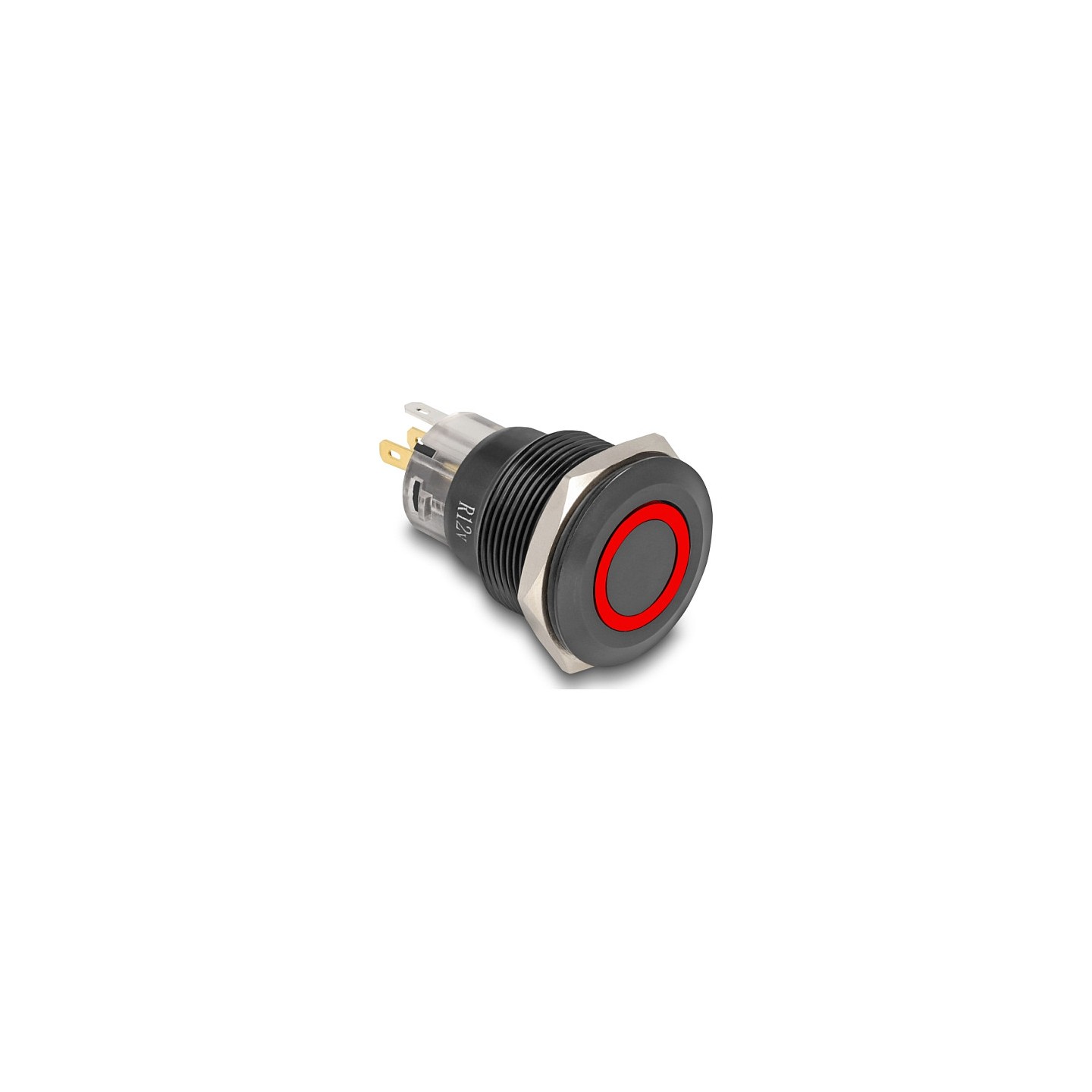 Druckschalter zum Einbau schwarz 22 mm 12 V 5 x Lötanschluss LED rot Ring — Buy in Cyprus with Fast Delivery