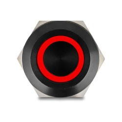 Druckschalter zum Einbau schwarz 22 mm 12 V 5 x Lötanschluss LED rot Ring — Buy in Cyprus with Fast Delivery