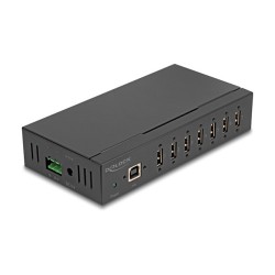 Industrie Hub 7 x USB 2.0 Typ-A mit 15 kV ESD Schutz und Hutschienenbefestigung — Buy in Cyprus with Fast Delivery