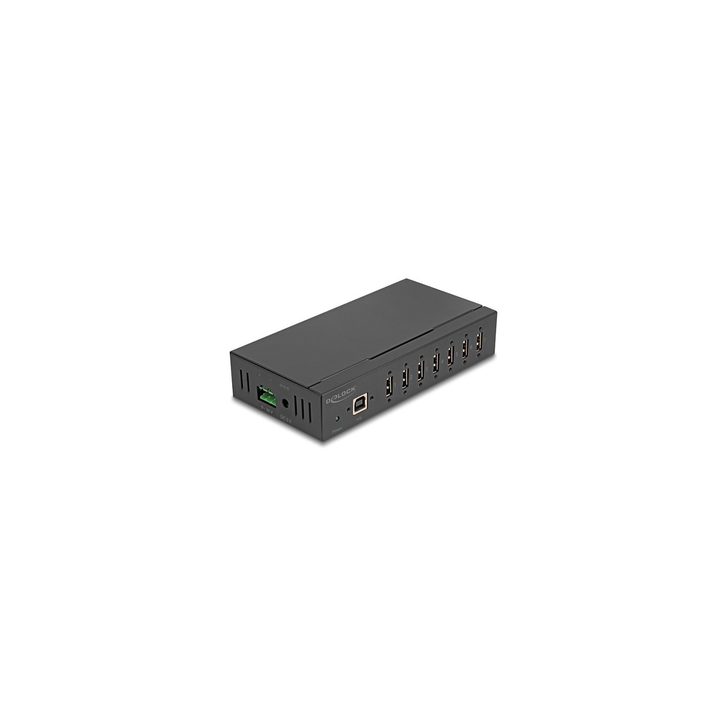 Industrie Hub 7 x USB 2.0 Typ-A mit 15 kV ESD Schutz und Hutschienenbefestigung — Buy in Cyprus with Fast Delivery