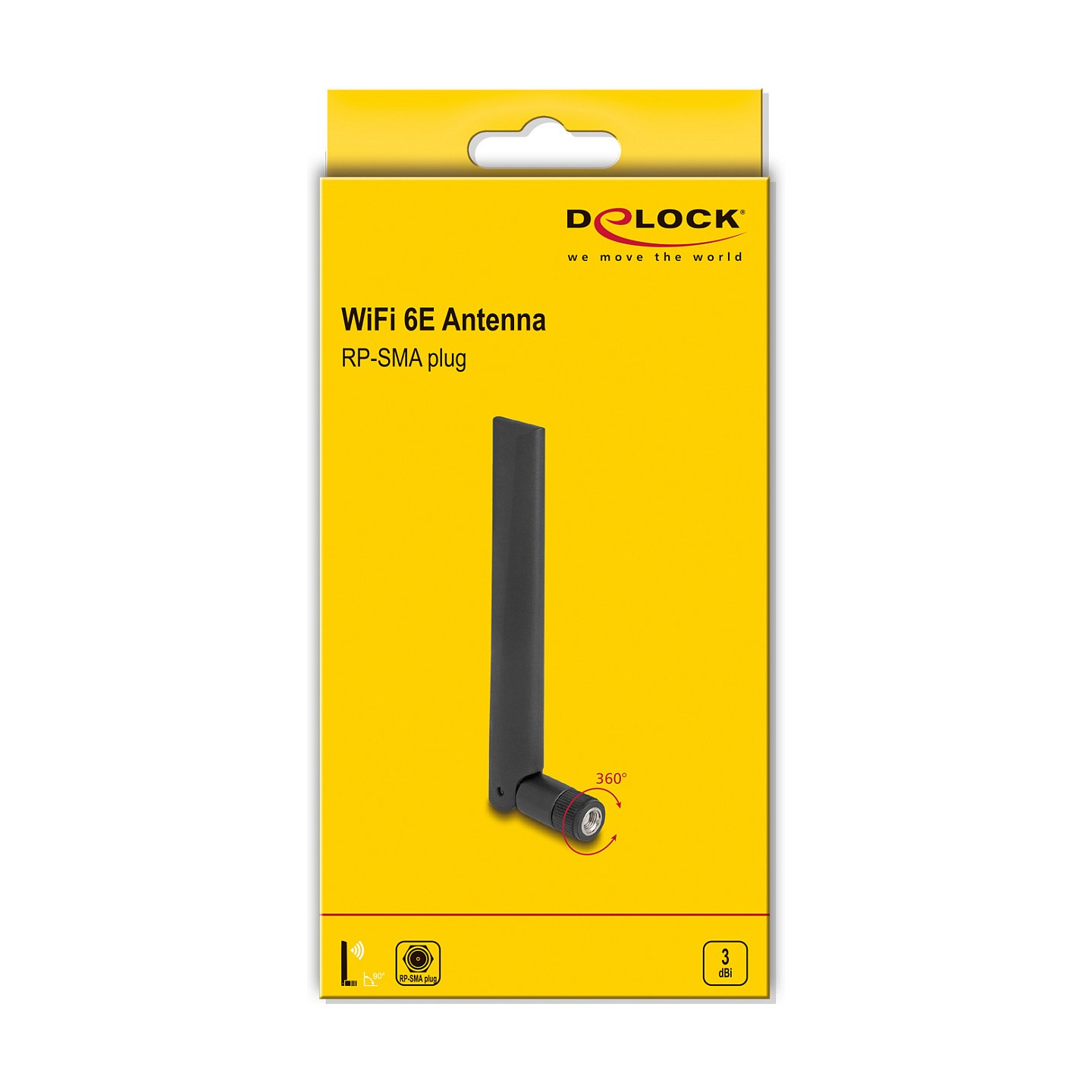 DELOCK WiFi 6E Antenne SMA Stecker 3 dBi omnidirektional mit Kippgelenk schwarz — Buy in Cyprus with Fast Delivery