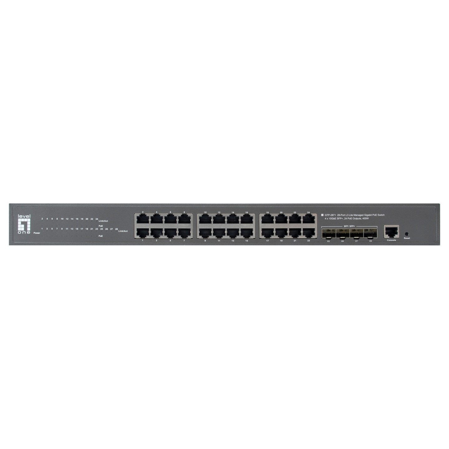 Switch 24x GE GTP-2871 4x10GSFP+19' 400W 24xPoE+ — Buy in Cyprus with Fast Delivery