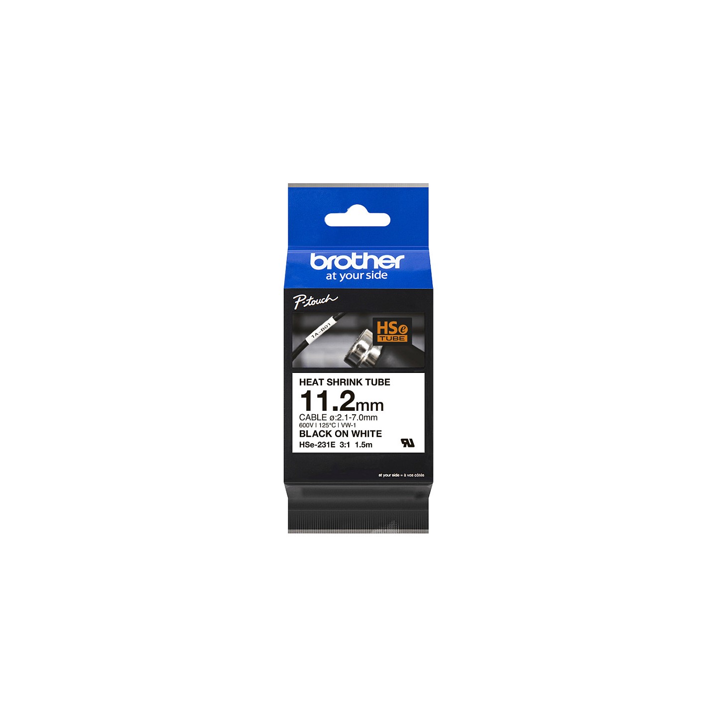Brother HSe-231E Schrumpfschlauch schwarz auf wei (11.2 mm) — Buy in Cyprus with Fast Delivery