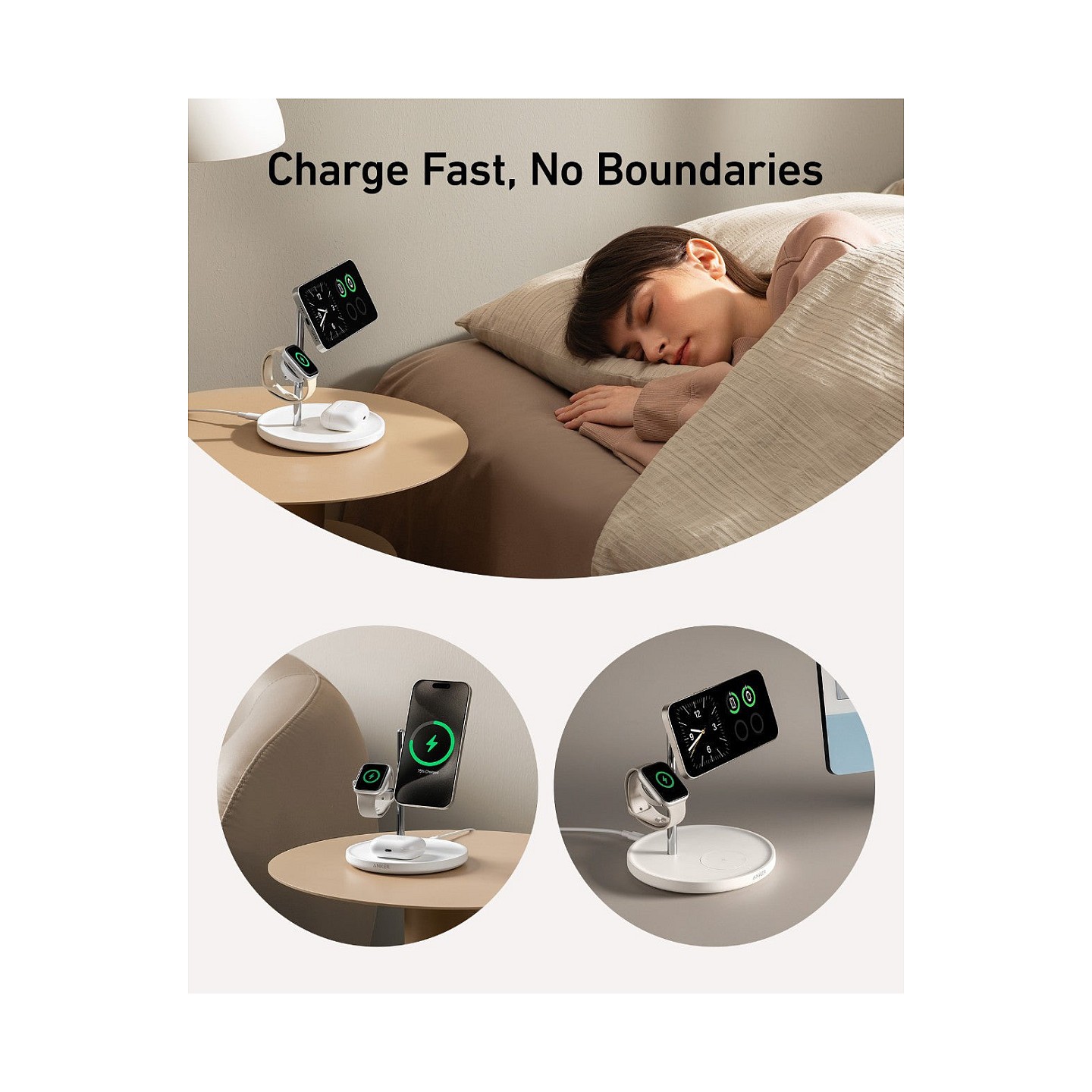 Anker MagGo Wireless Charging Station 3-in-1 faltbar white — Buy in Cyprus with Fast Delivery