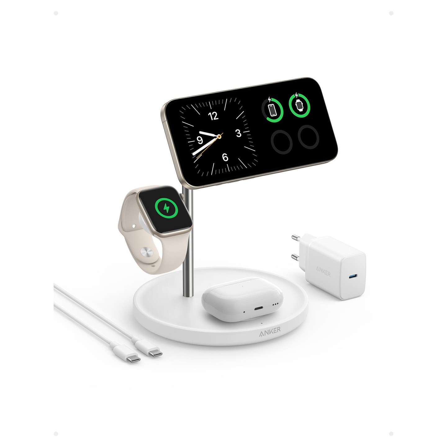 Anker MagGo Wireless Charging Station 3-in-1 faltbar white — Buy in Cyprus with Fast Delivery