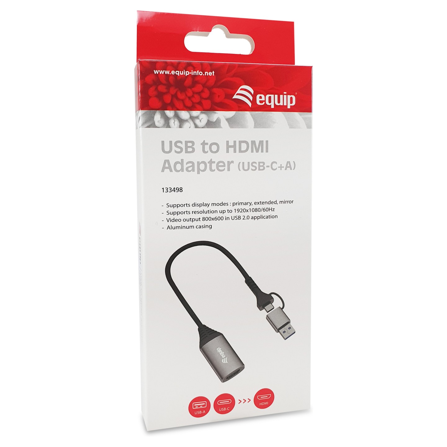 Equip Adapter USB-C A- to HDMI 1920x1080 60Hz Alu. — Buy in Cyprus with Fast Delivery