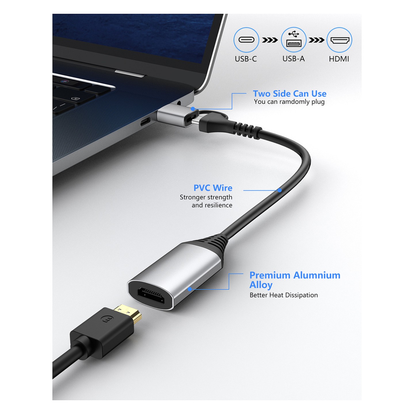 Equip Adapter USB-C A- to HDMI 1920x1080 60Hz Alu. — Buy in Cyprus with Fast Delivery