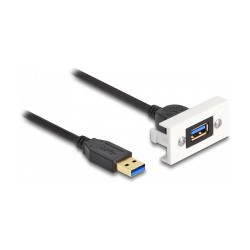Easy 45 Modul USB 5 Gbps Typ-A Buchse zu USB Typ-A Stecker mit Kabelpeitsche. 22.5 x 45 mm — Buy in Cyprus with Fast Delivery