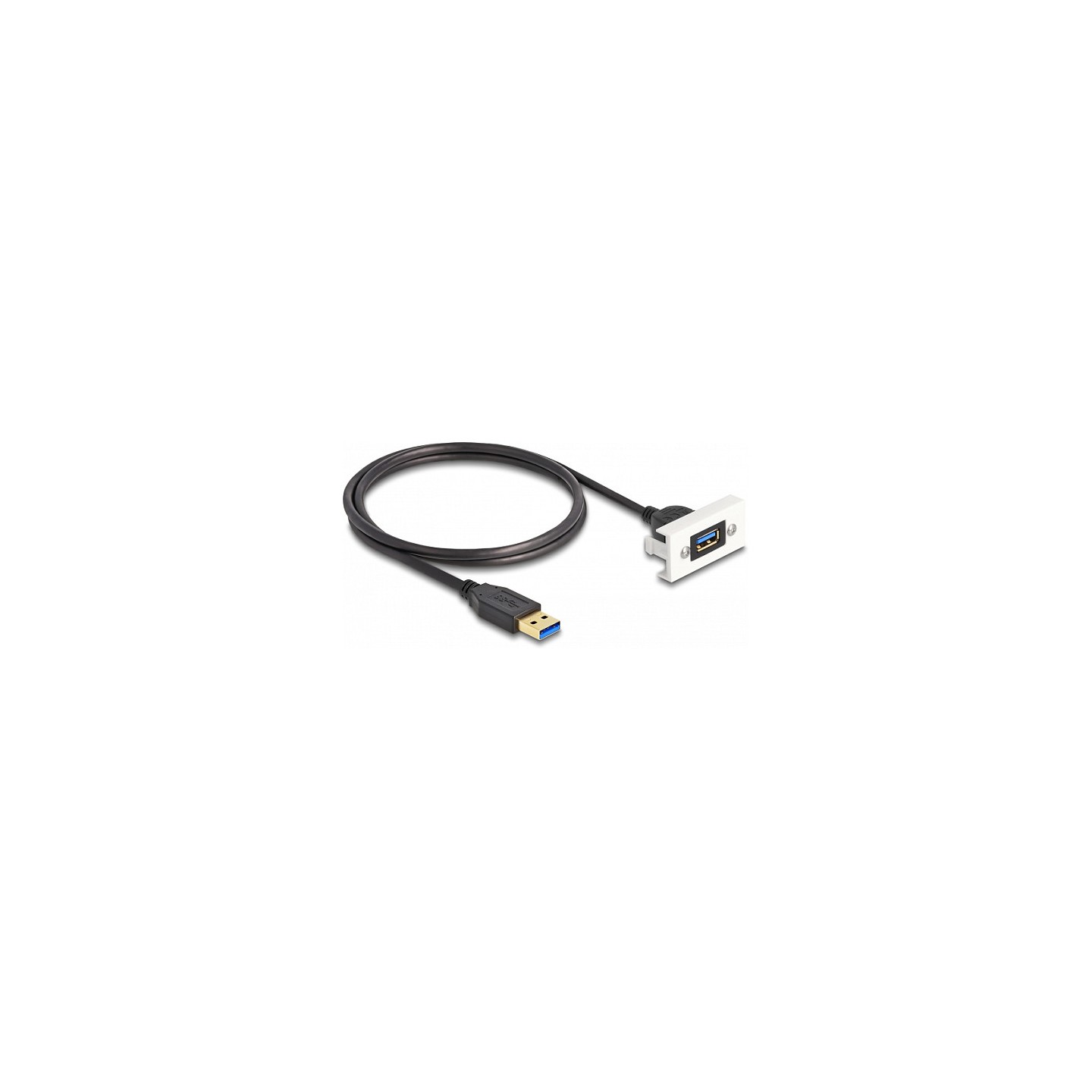 Easy 45 Modul USB 5 Gbps Typ-A Buchse zu USB Typ-A Stecker mit Kabelpeitsche. 22.5 x 45 mm — Buy in Cyprus with Fast Delivery