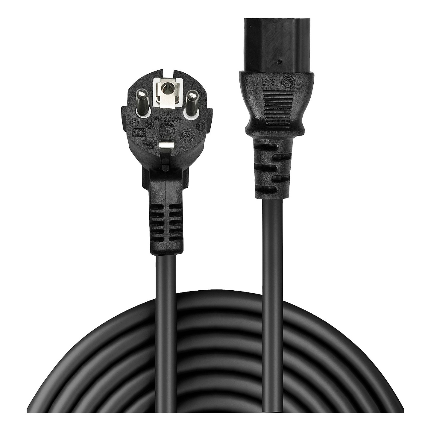 LINDY IEC-Netzkabel 3m Schuko-Winkelst. IEC320C13 — Buy in Cyprus with Fast Delivery