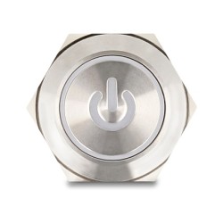 Drucktaster zum Einbau 25 mm 6 x Lötanschluss LED rot Powersymbol + Ring — Buy in Cyprus with Fast Delivery