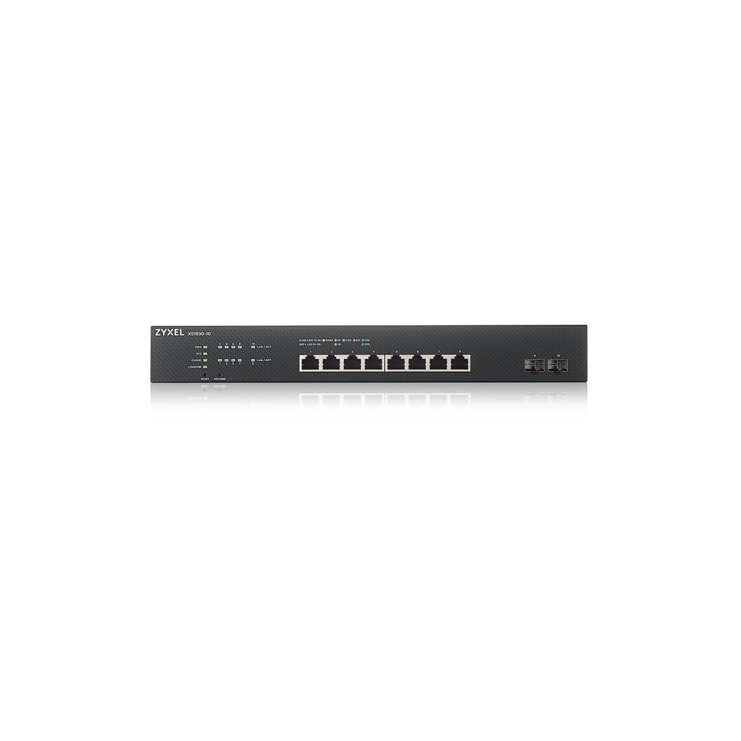 Zyxel XS1930-10-ZZ0101F - 8x 10G RJ45 + 2x SFP+ L3 Managed Rackmount Switch - Black — Buy in Cyprus with Fast Delivery