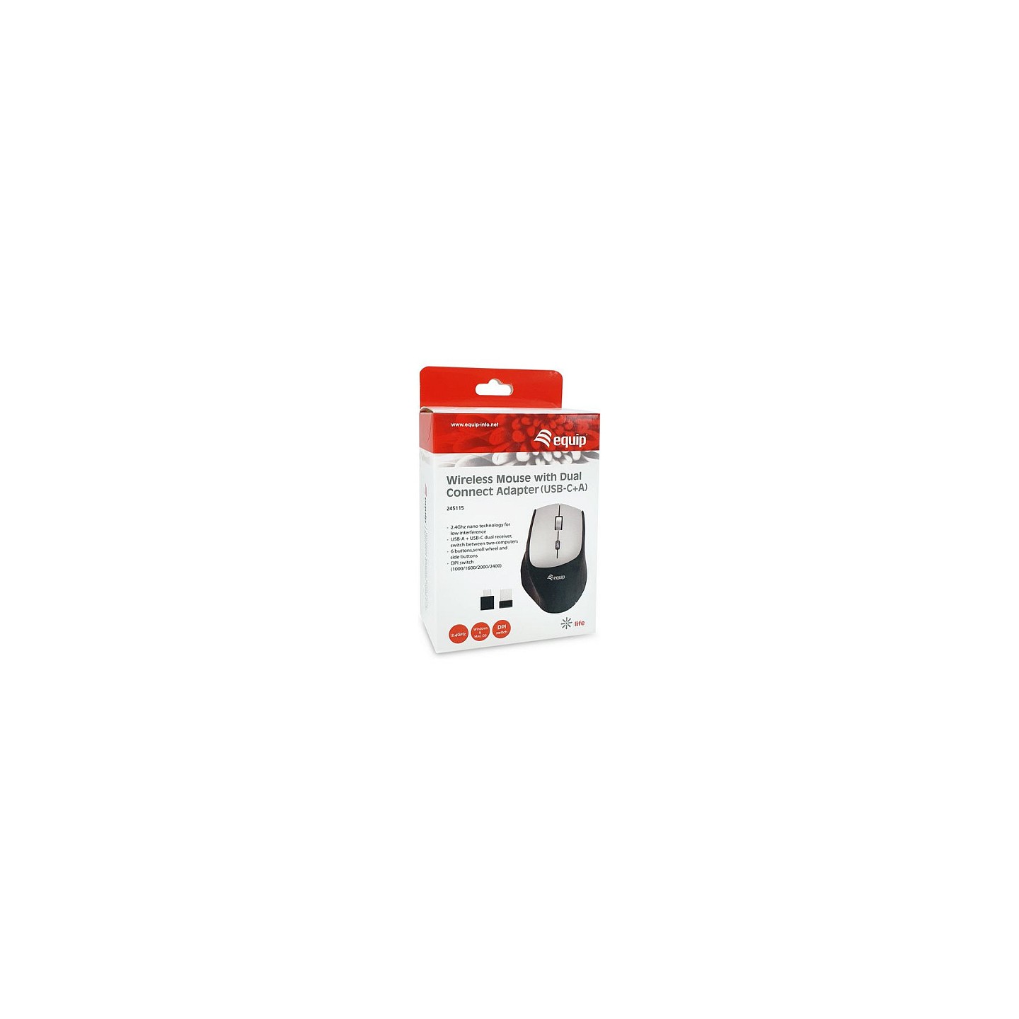 Equip Optische Maus kabellos USB-Komfort USB-C A R+L schwarz — Buy in Cyprus with Fast Delivery