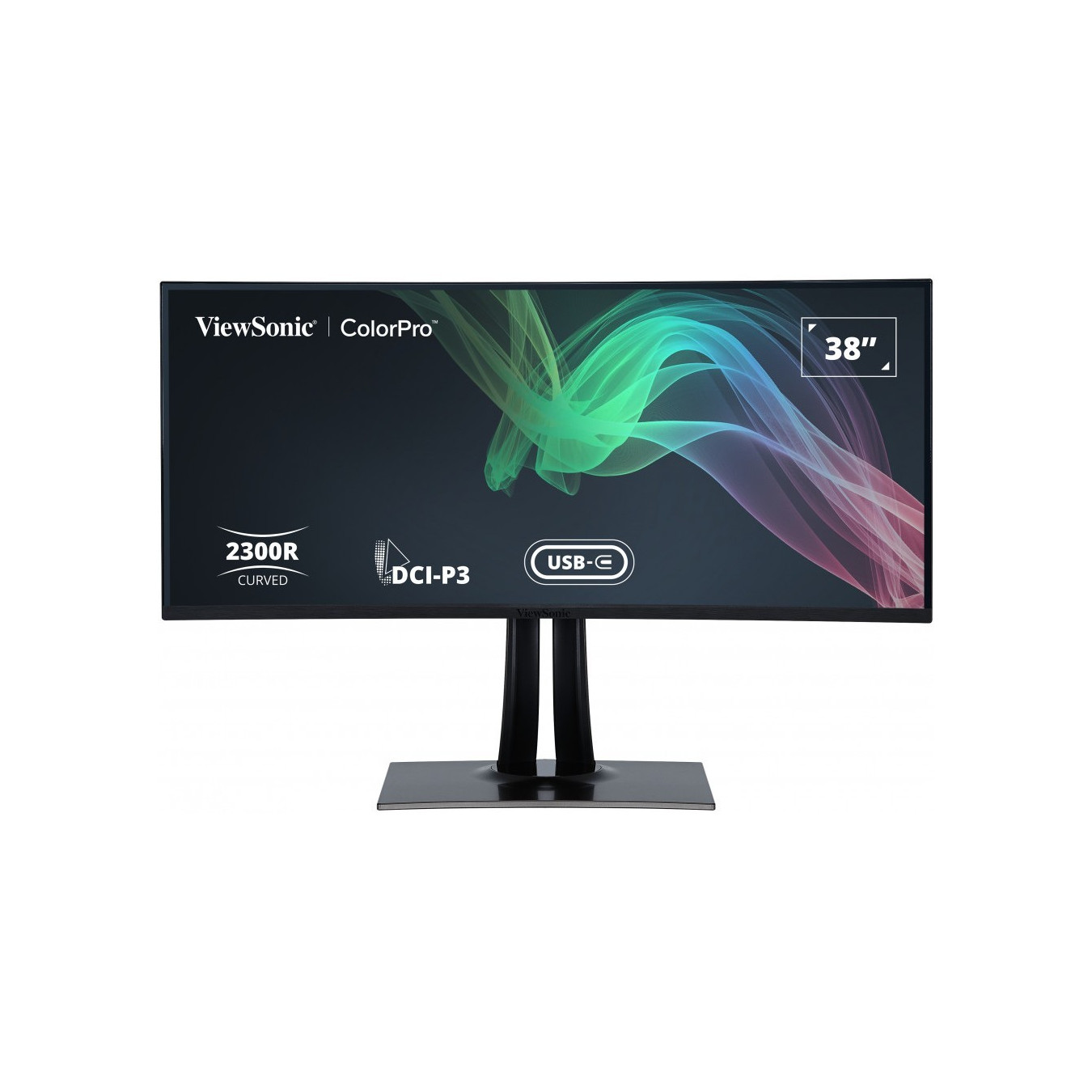 ViewSonic VP3881A - 38\" Curved UltraWide 21:9 WQHD+ (3840x1600) IPS HDR10, 60Hz, USB-C, HDMI, Black
