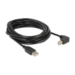 DELOCK Kabel USB 2.0 Typ-A Stecker to USB 2.0 Typ-B Stecker gewinkelt 5m schwarz — Buy in Cyprus with Fast Delivery