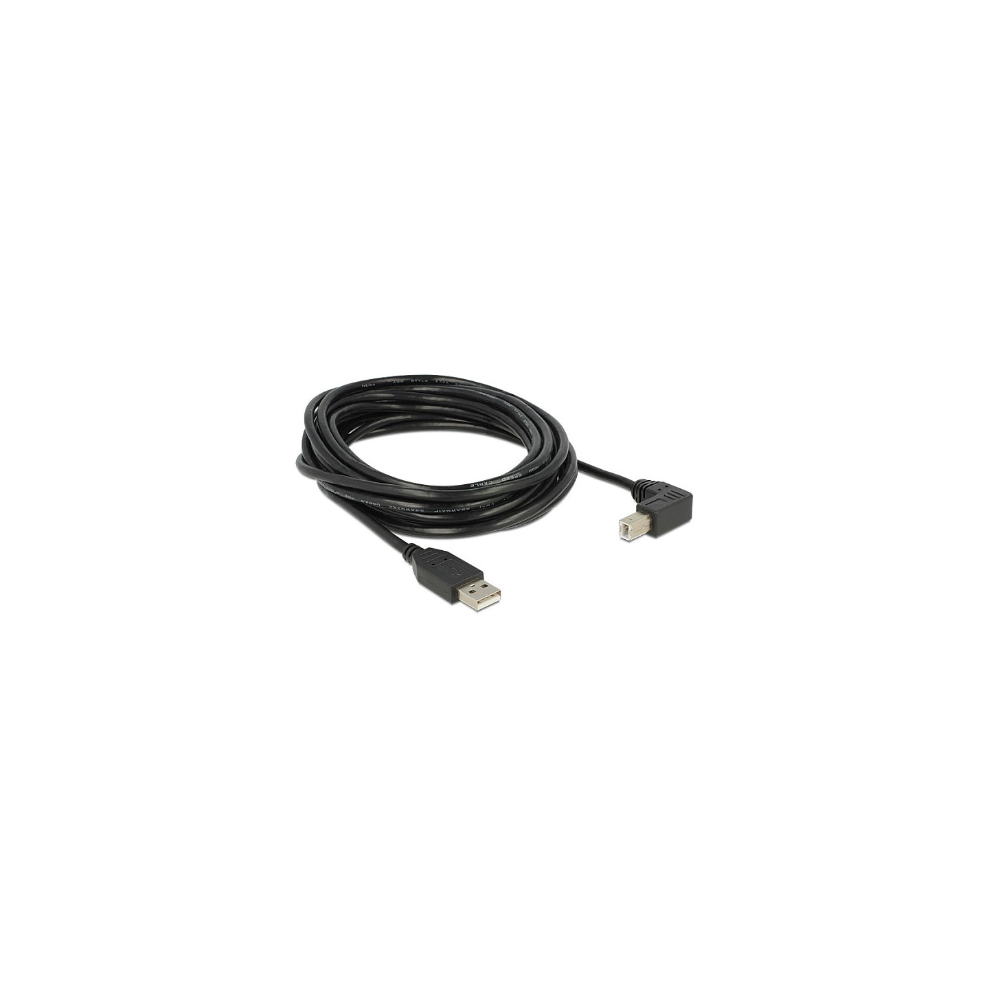DELOCK Kabel USB 2.0 Typ-A Stecker to USB 2.0 Typ-B Stecker gewinkelt 5m schwarz — Buy in Cyprus with Fast Delivery