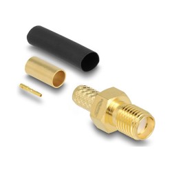 Delock SMA Buchse zum Crimpen LMR200 mit passendem Schrumpfschlauch — Buy in Cyprus with Fast Delivery