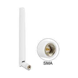 DELOCK LTE Antenne SMA Stecker 1 - 2.5 dBi omnidirektional mit Kippgelenk weiss — Buy in Cyprus with Fast Delivery