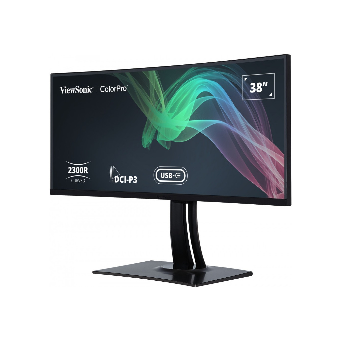 ViewSonic VP3881A - 38\" Curved UltraWide 21:9 WQHD+ (3840x1600) IPS HDR10, 60Hz, USB-C, HDMI, Black