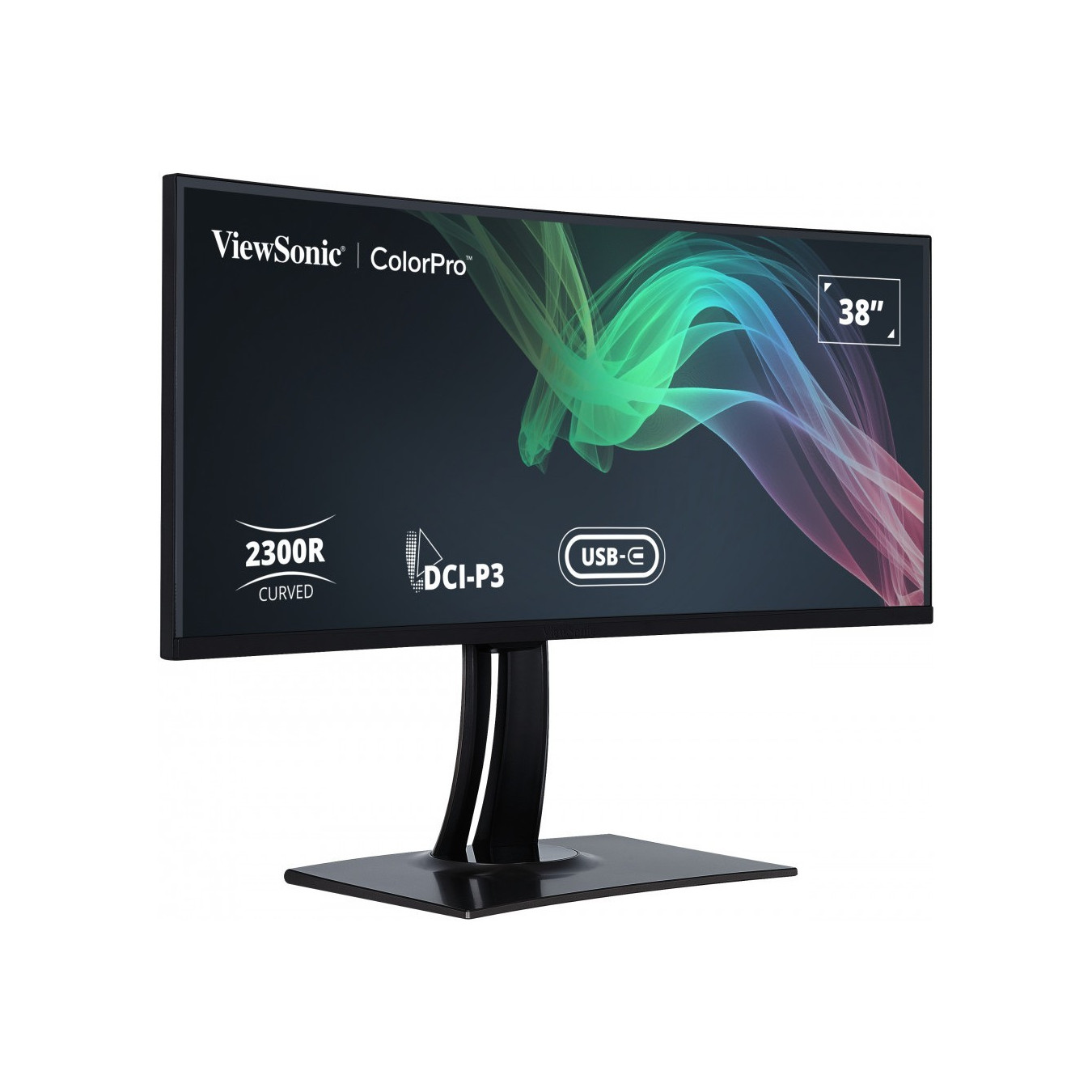 ViewSonic VP3881A - 38\" Curved UltraWide 21:9 WQHD+ (3840x1600) IPS HDR10, 60Hz, USB-C, HDMI, Black