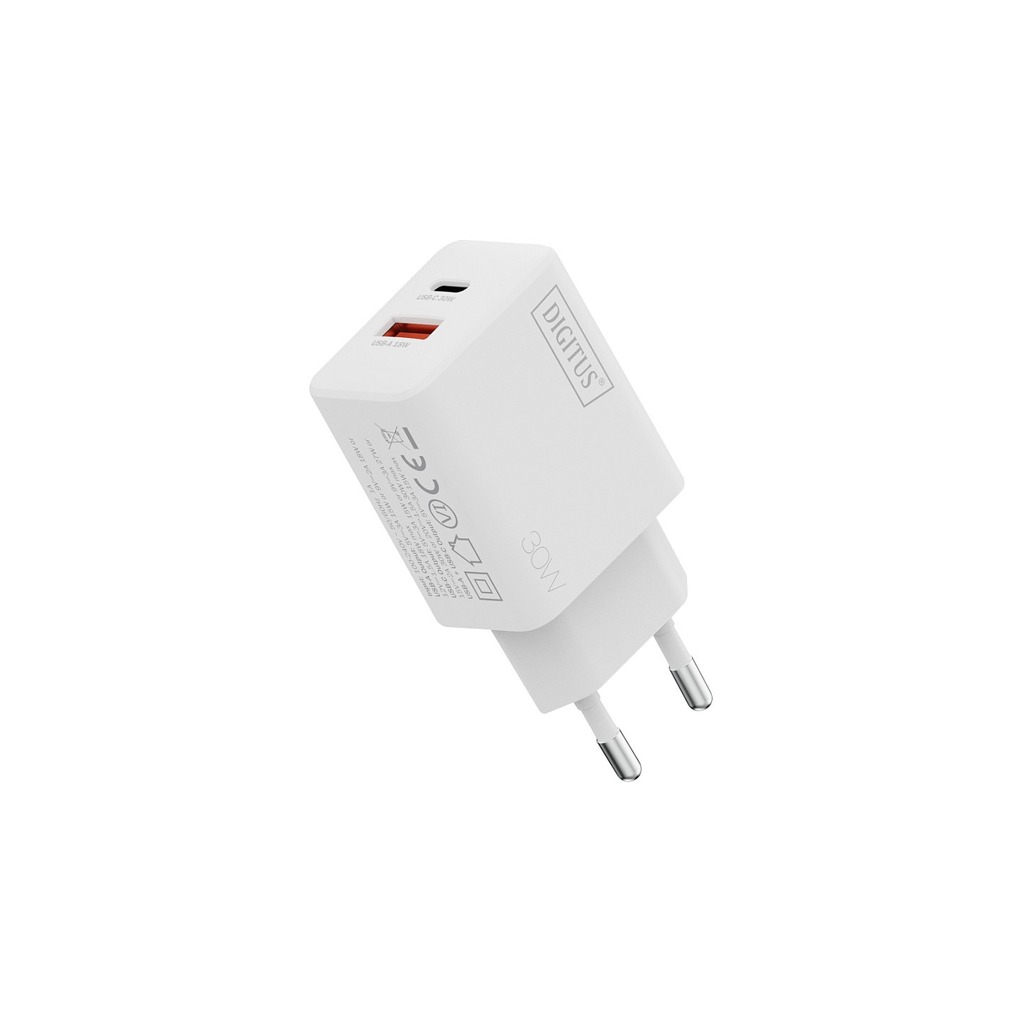 DIGITUS USB GaN Charger 30W. 1x USB-C. 1x USB-A — Buy in Cyprus with Fast Delivery