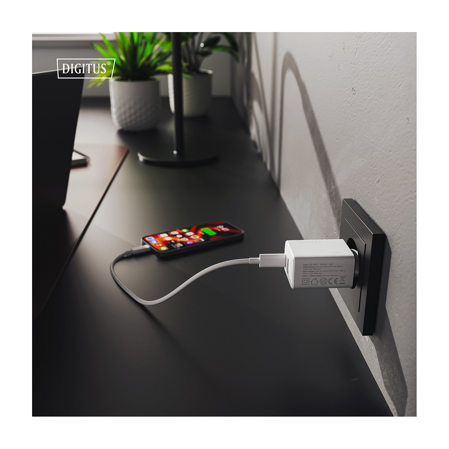 DIGITUS USB GaN Charger 30W. 1x USB-C. 1x USB-A — Buy in Cyprus with Fast Delivery