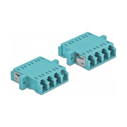 Delock LWL Kupplung LC Quad Buchse zu LC Quad Buchse Multimode 2 Stück hellblau — Buy in Cyprus with Fast Delivery