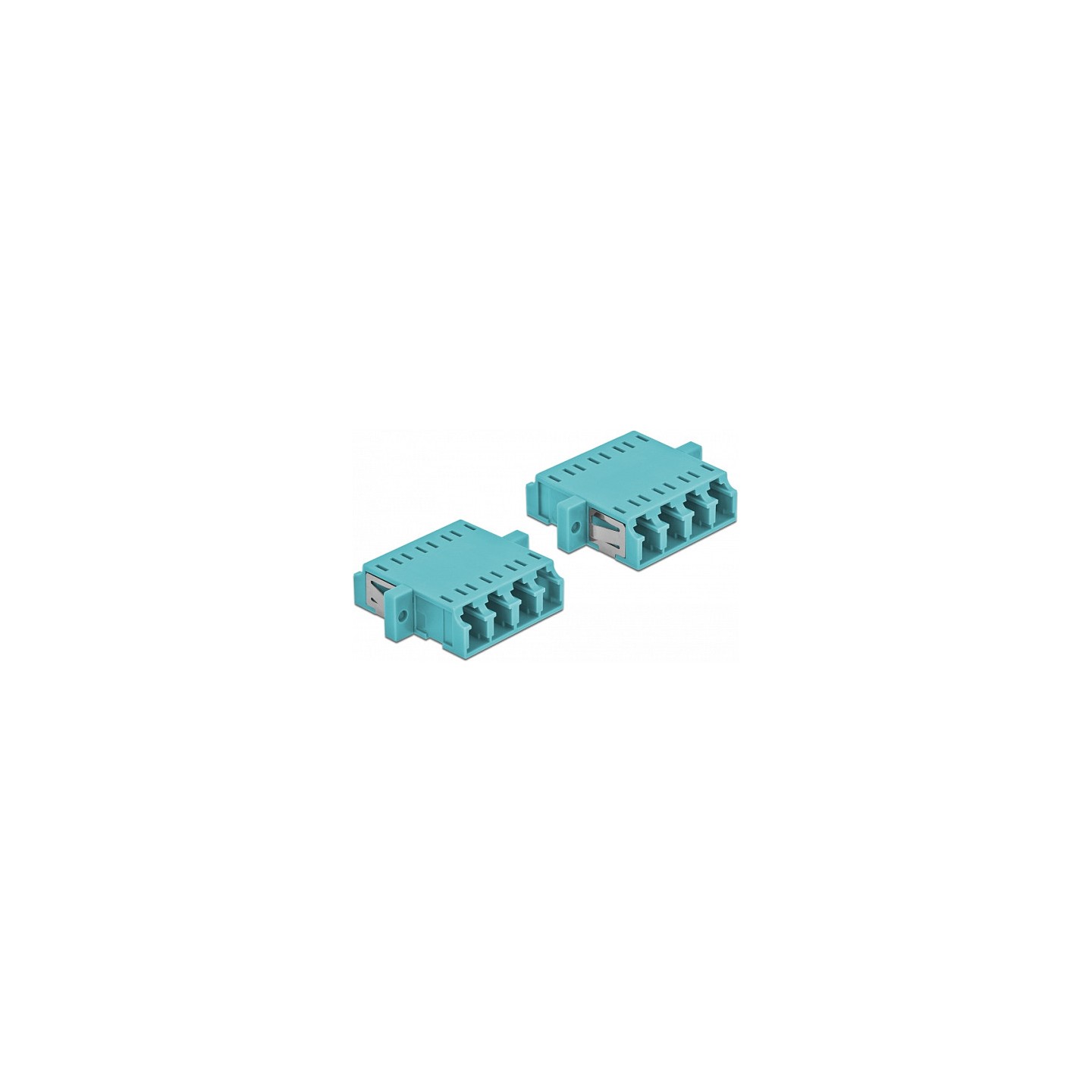 Delock LWL Kupplung LC Quad Buchse zu LC Quad Buchse Multimode 2 Stück hellblau — Buy in Cyprus with Fast Delivery